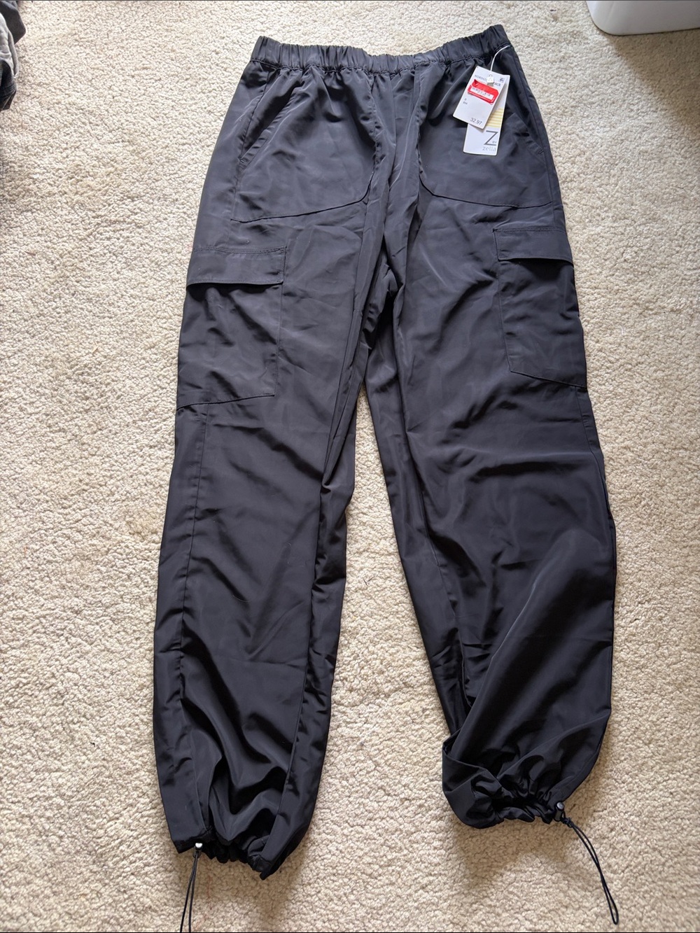 Zella Black Cargo Track Joggers